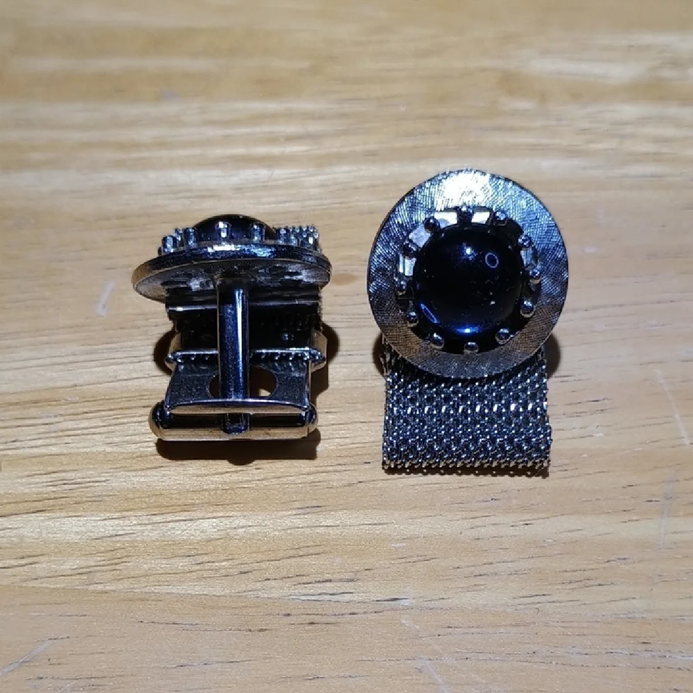 Mixed Metal Men's Cufflink Set - Gold & Silver Accent